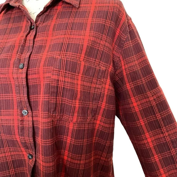 The North Face Flannel Plaid Button Front Shirt Size L Red Ketchup - Picture 5 of 8